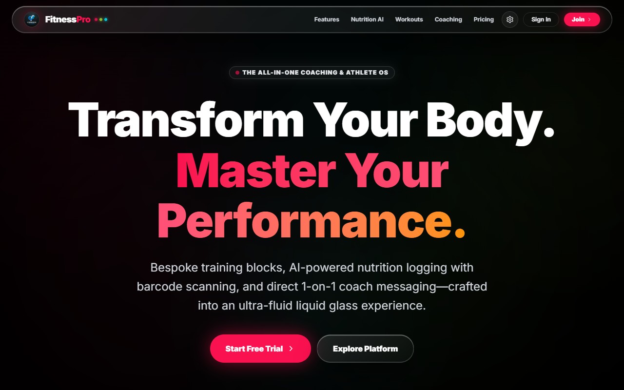 MyFitness App Live Platform Preview